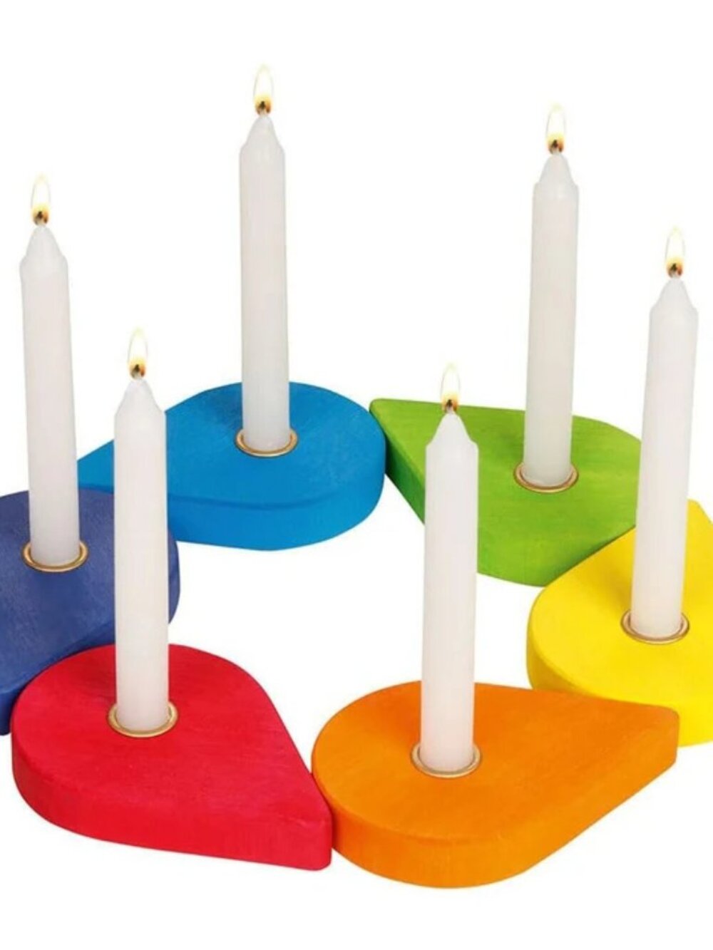 NWT Goki Wooden Toys Celebration Rainbow Raindrops
